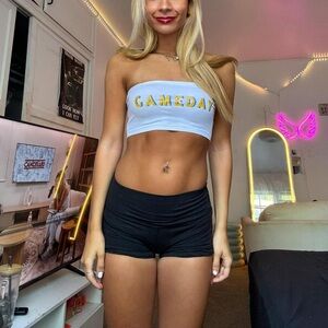 y2k zenana outfitters game day white bandeau strapless bra